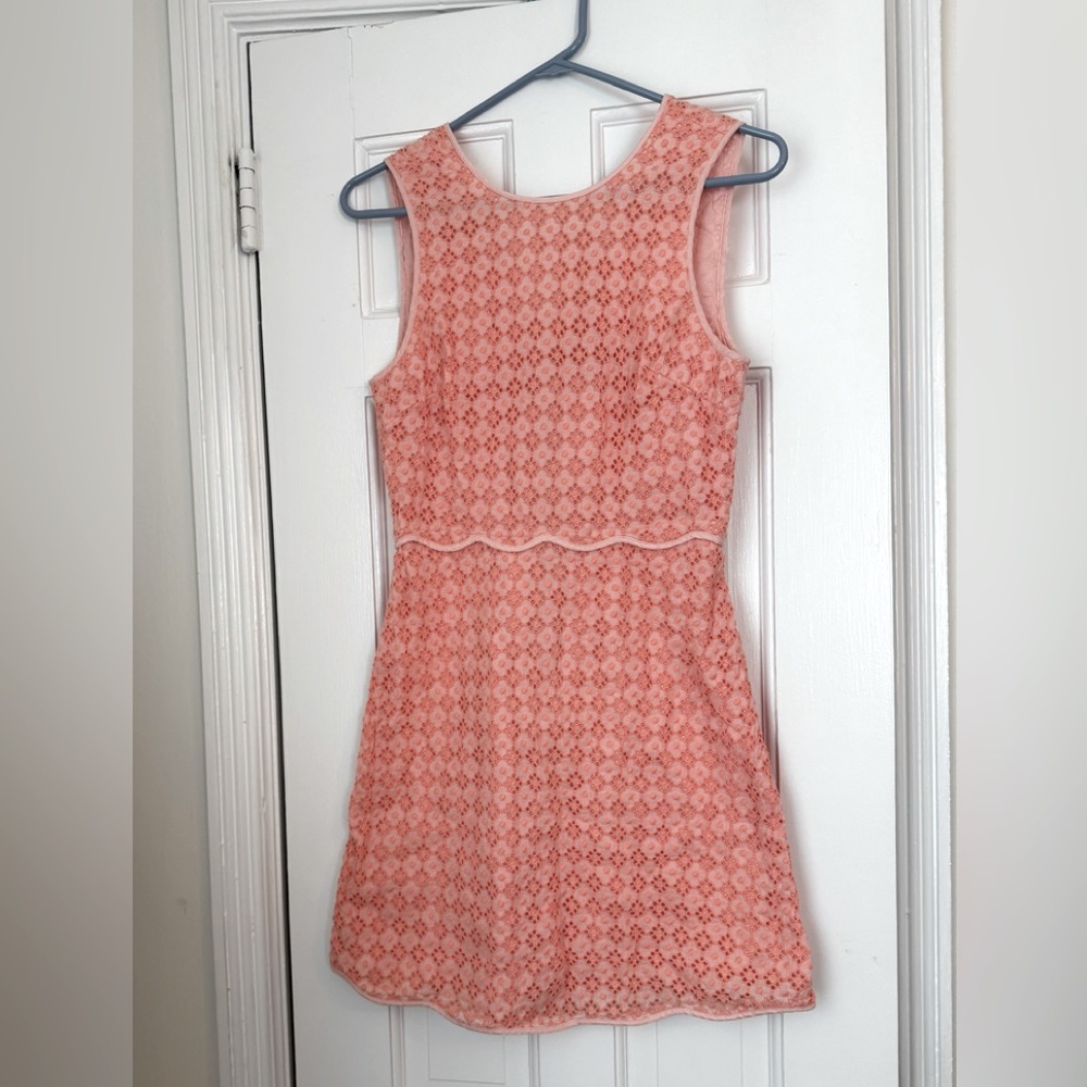 Sleeveless Pink Lace Dress